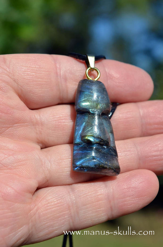 Shiny Labradorite Tribal Pendant