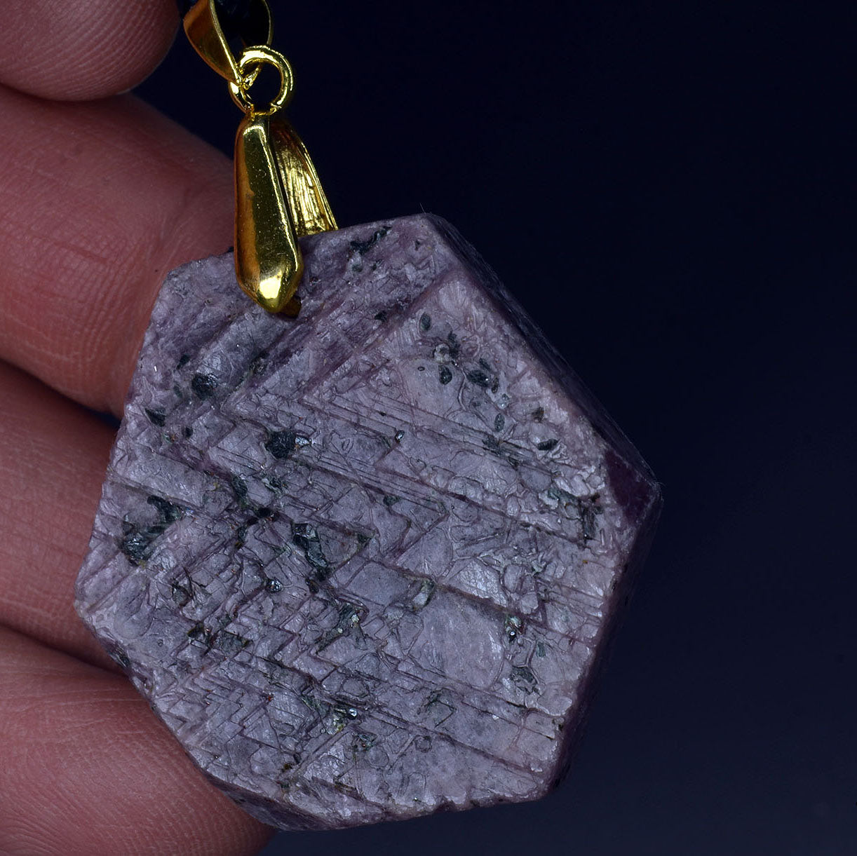 Ruby Korund Spiral Pendant