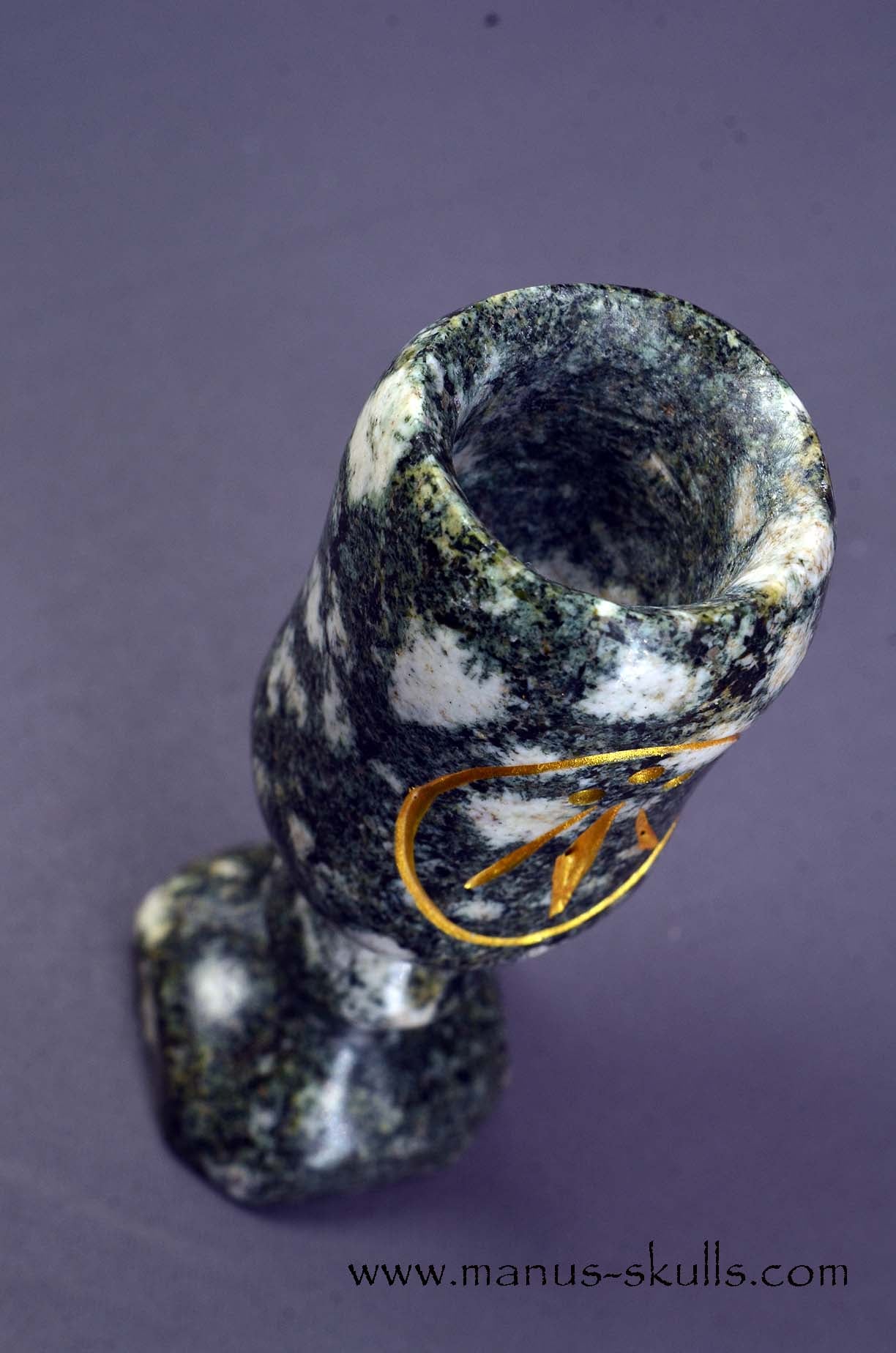 Preseli Bluestone Tarot Symbol Cups with gold etched Awen symbol