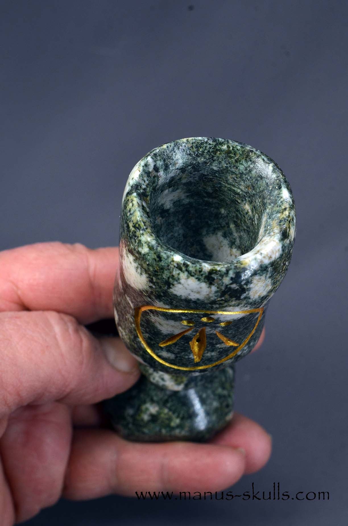 Preseli Bluestone Tarot Symbol Cups with gold etched Awen symbol