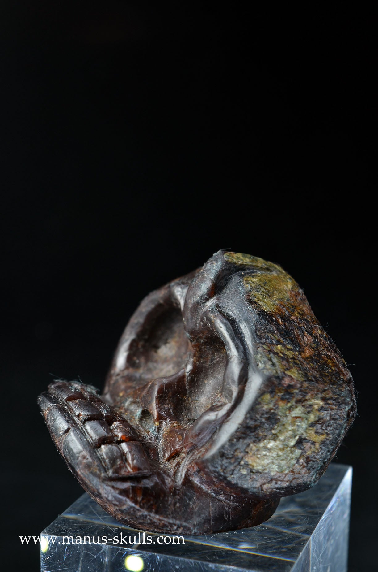 Manus skulls unique Crystal Carvings handmade skulls dragons pendants preseli bluestone tribals spiritual meaning wand Unicorn .. garnet