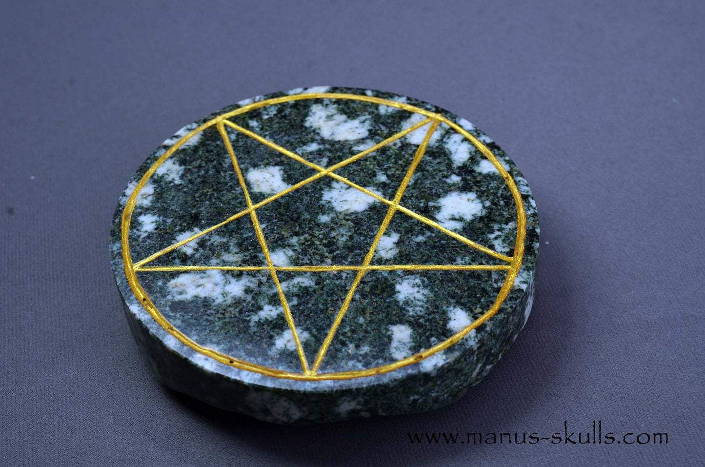 Preseli Bluestone Tarot Symbol gold etched Pentacle disc