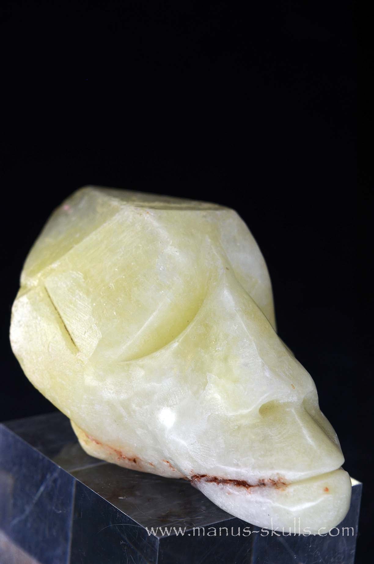 Sulfur Quartz Toothless Skull