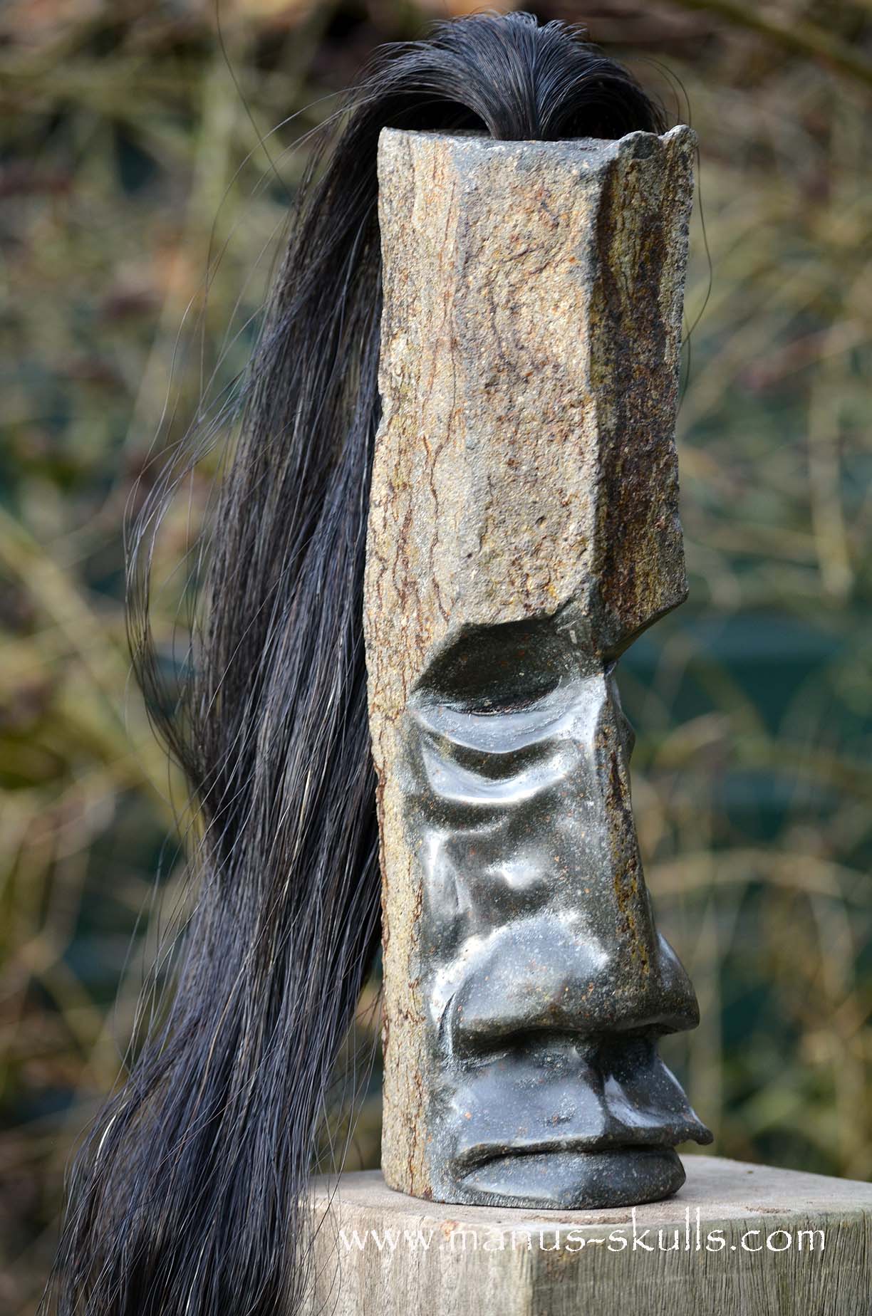 Hexagonal Basalt Tribal Skull #73