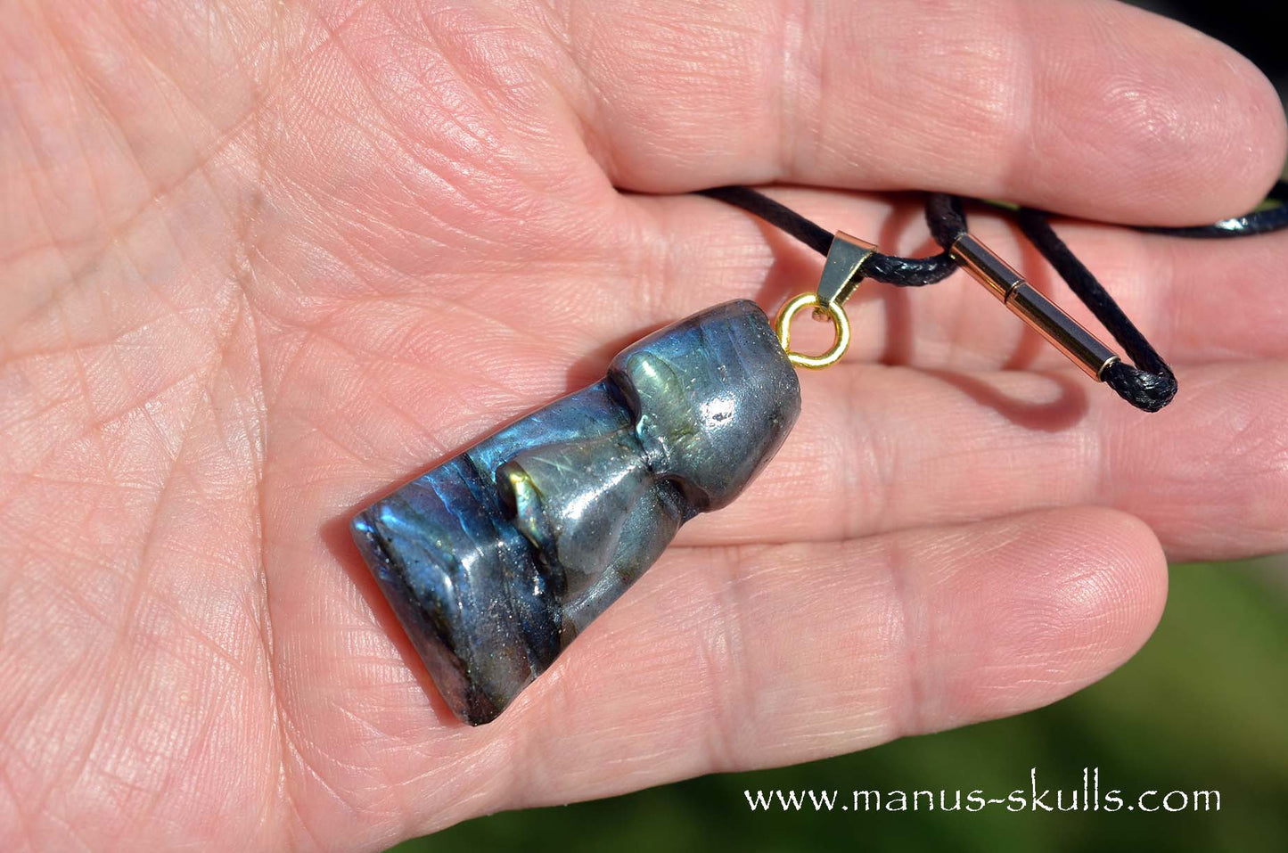Shiny Labradorite Tribal Pendant