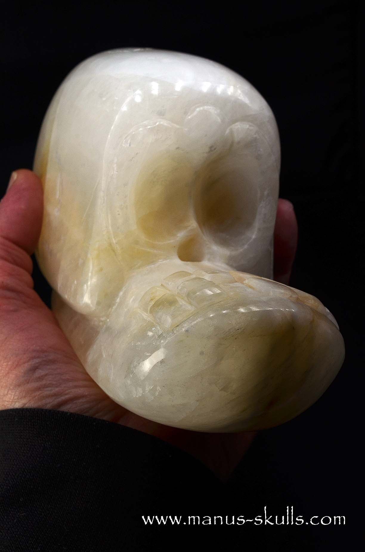 White Calcite Evolian Skull  #04