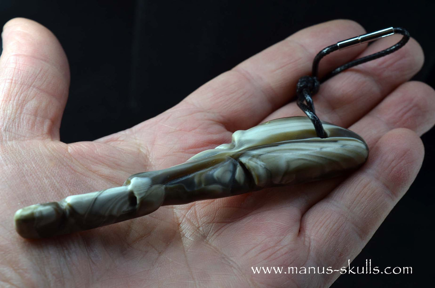 Beautiful Polish Flint Tribal Pendant