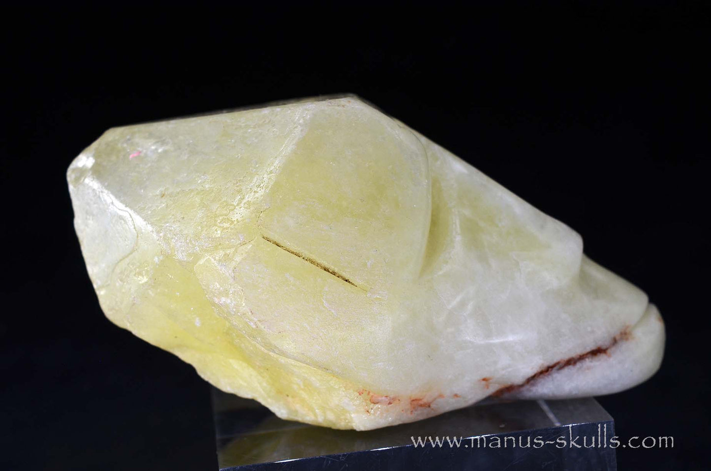 Sulfur Quartz Toothless Skull