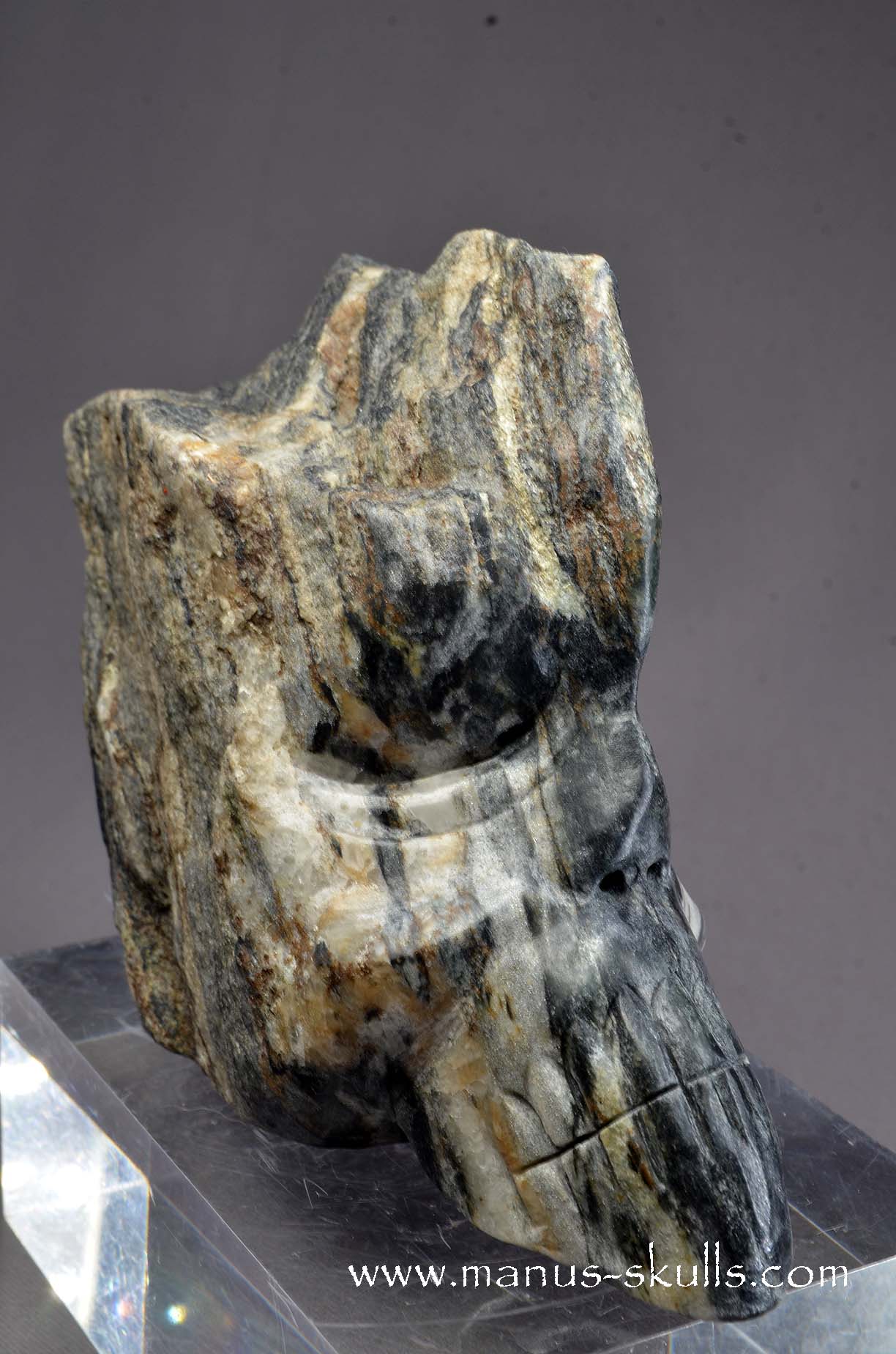 Manus skulls unique Crystal Carvings handmade skulls dragons pendants preseli bluestone tribals spiritual meaning wand Unicorn .. isua