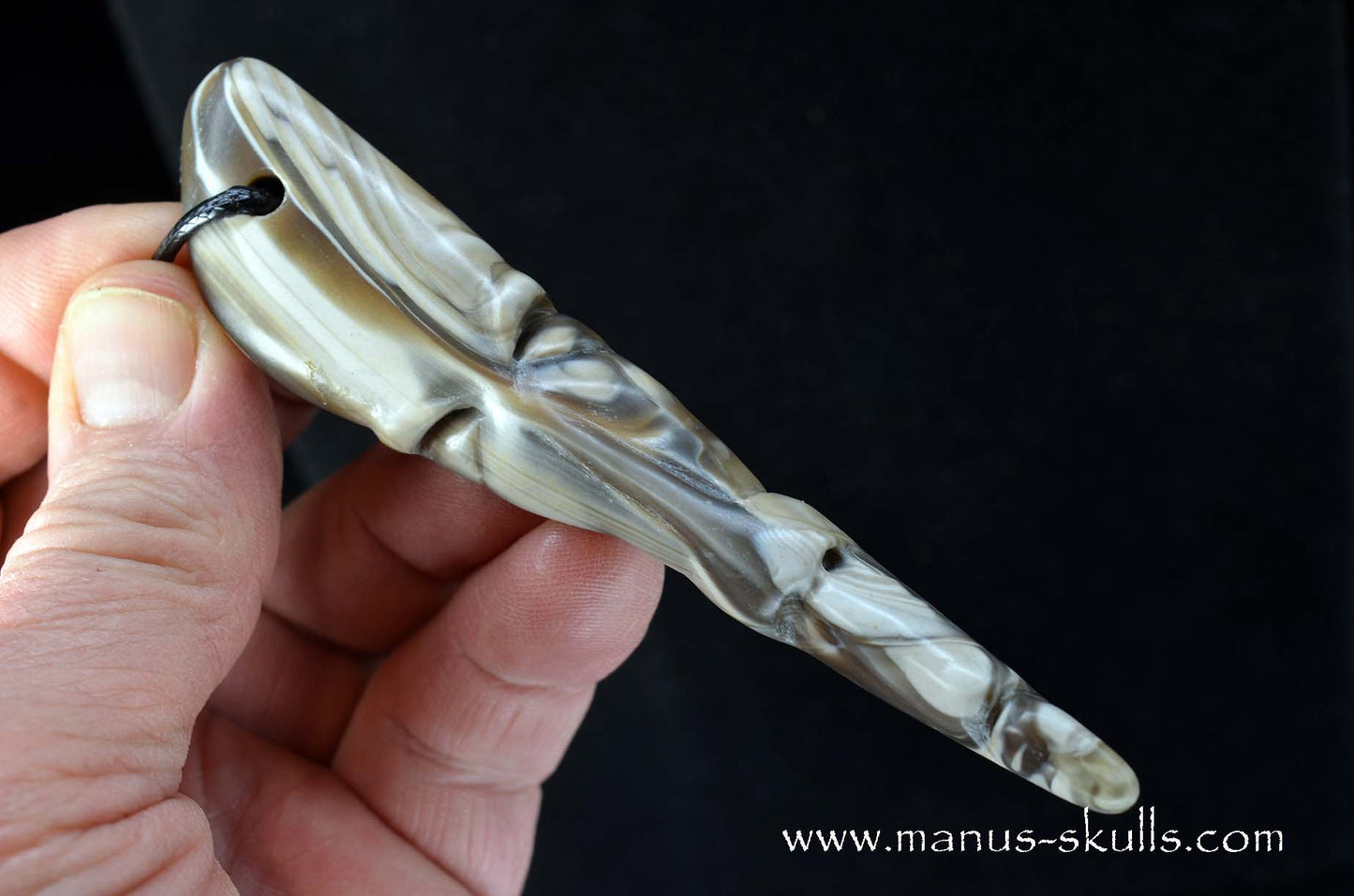 Beautiful Polish Flint Tribal Pendant