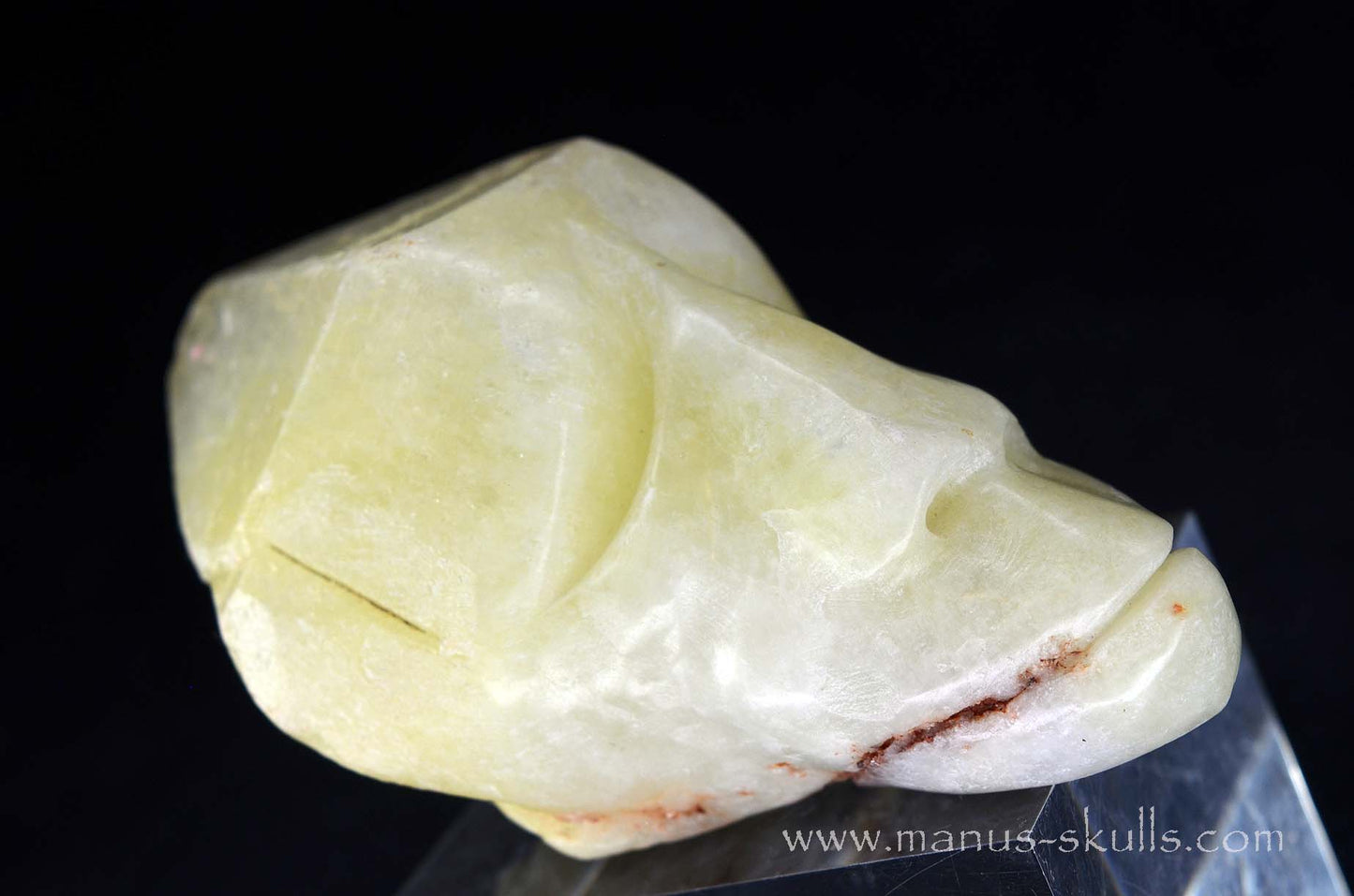 Sulfur Quartz Toothless Skull