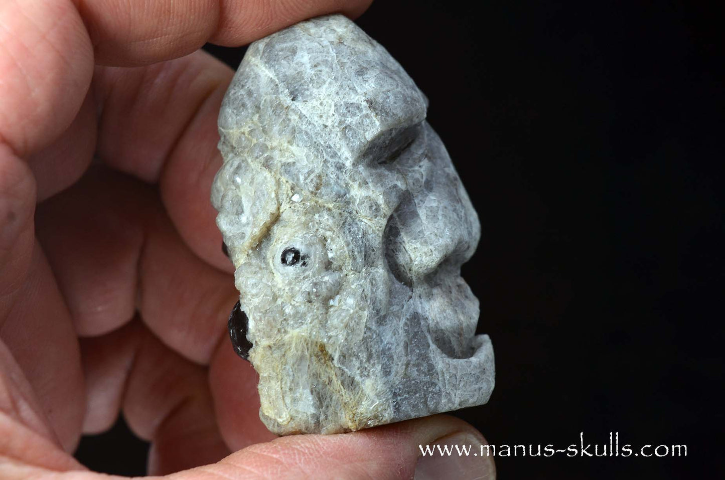 Apache Tears Obsidian on Matrix Skull #1