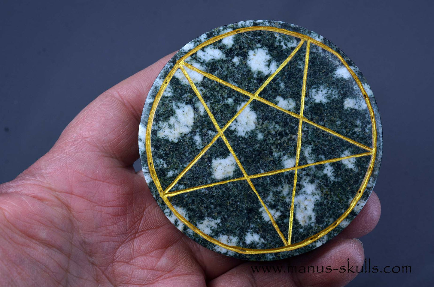 Preseli Bluestone Tarot Symbol gold etched Pentacle disc