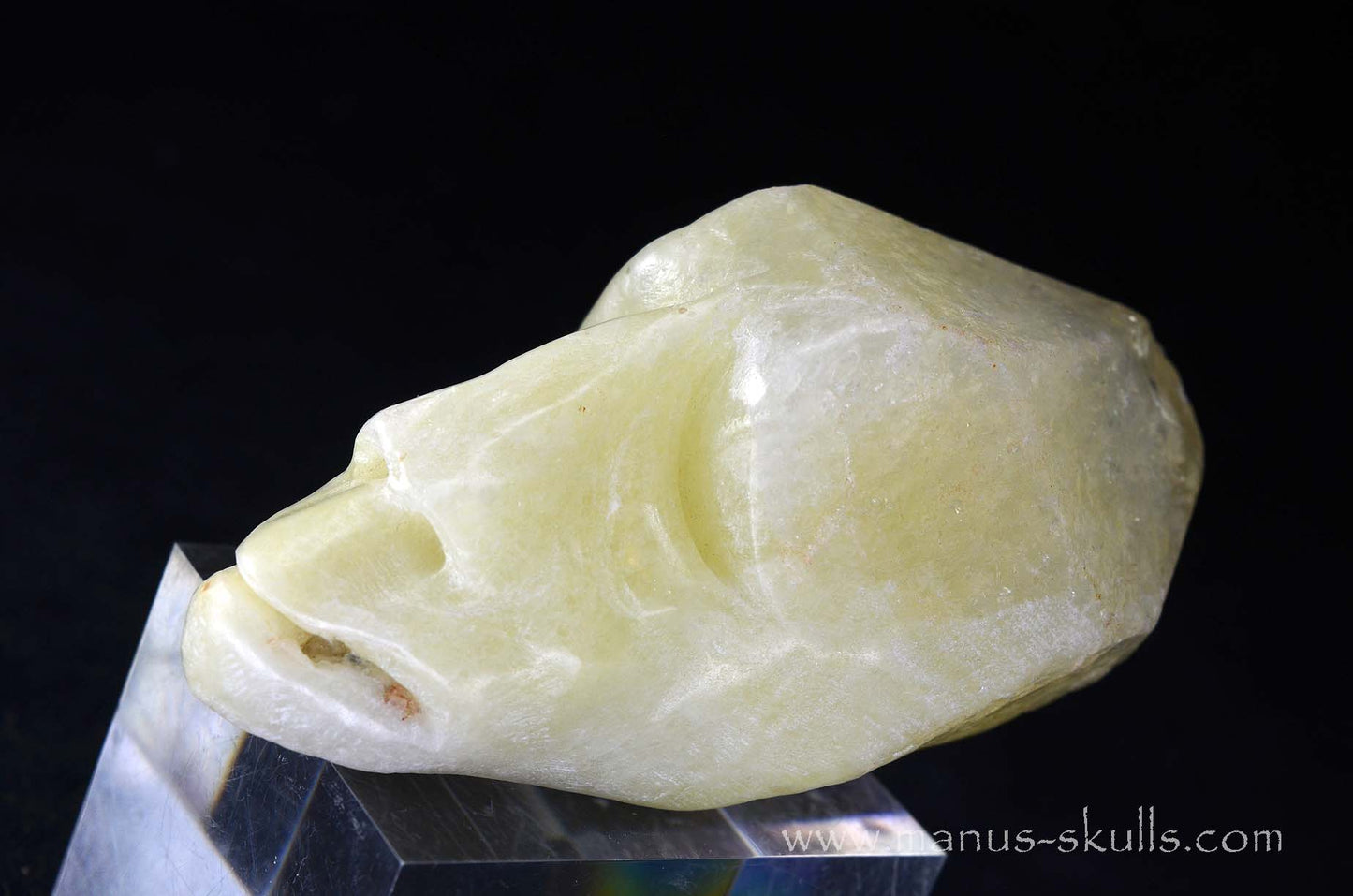 Sulfur Quartz Toothless Skull