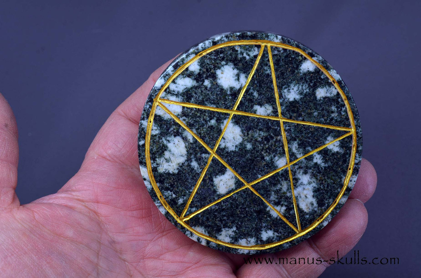 Preseli Bluestone Tarot Symbol gold etched Pentacle disc
