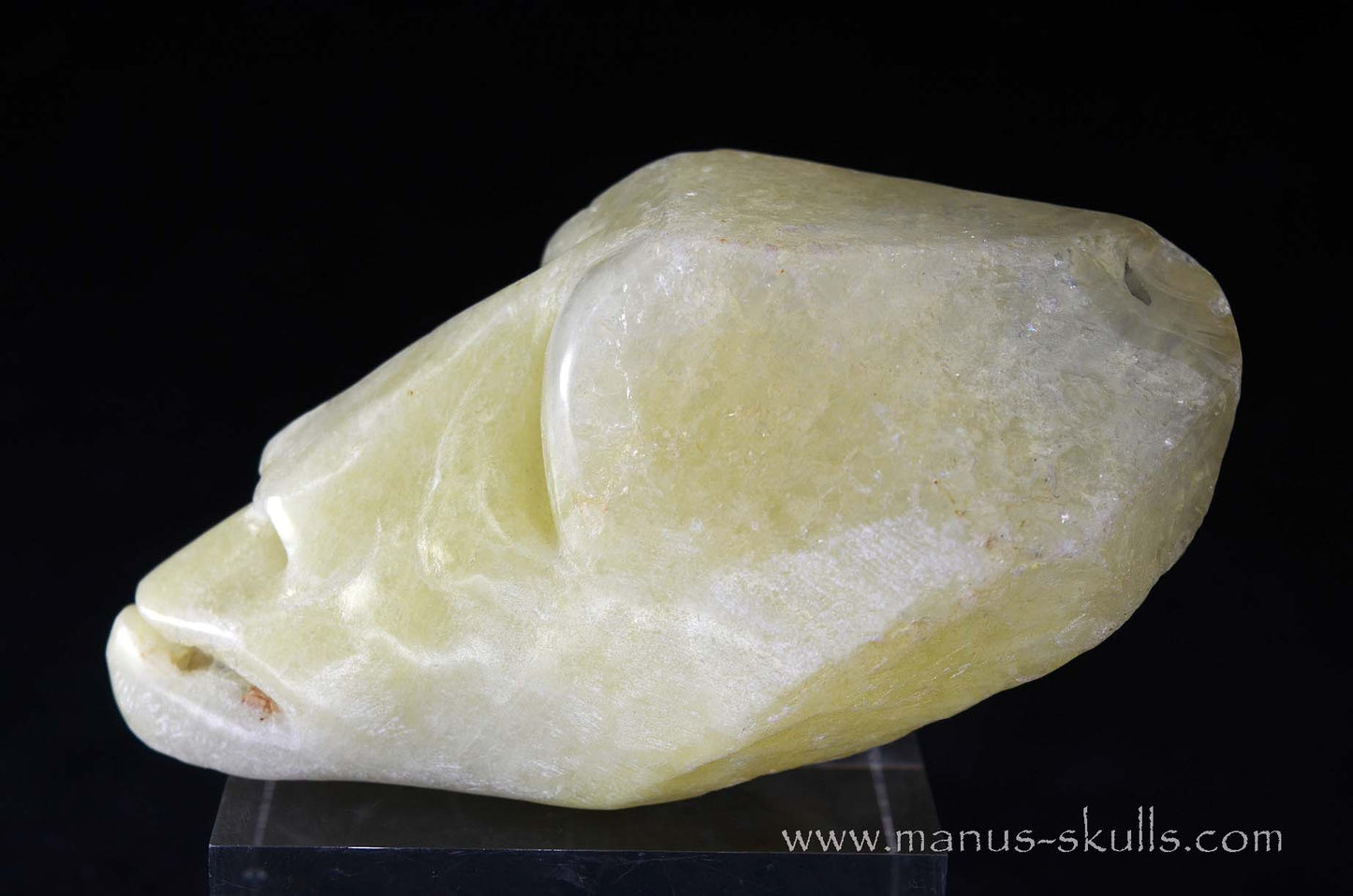 Sulfur Quartz Toothless Skull
