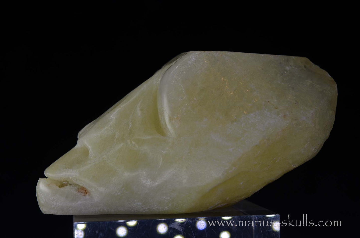 Sulfur Quartz Toothless Skull