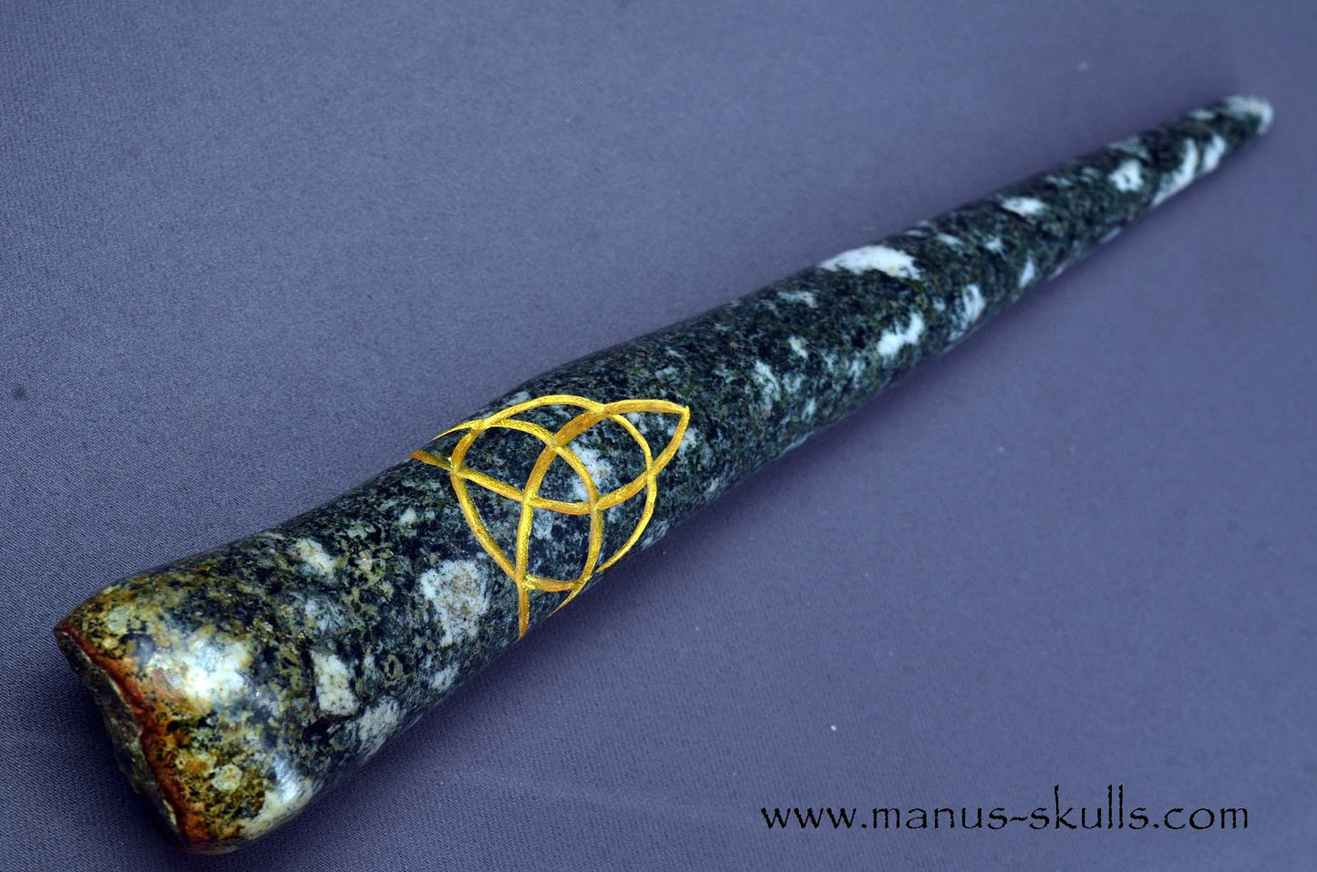 Preseli Bluestone Tarot Symbol Wands gold etched Celtic Knot