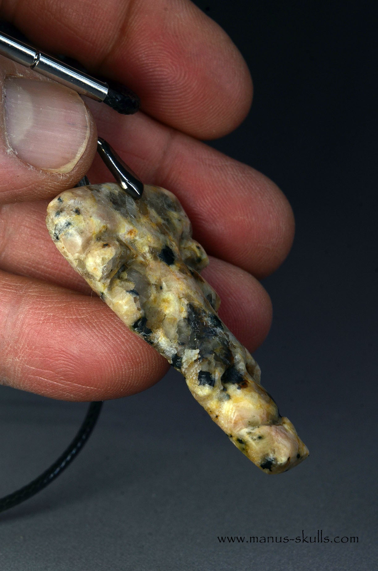 Yellow GRANITE Tribal Pendant