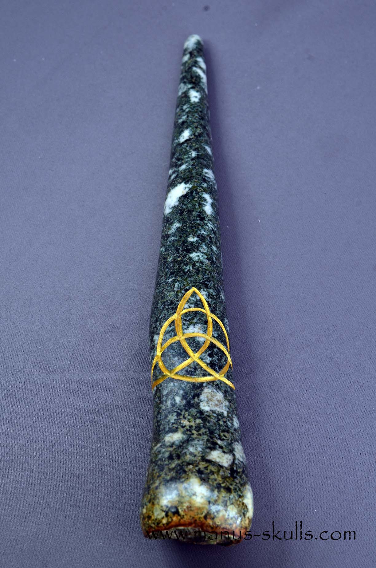 Preseli Bluestone Tarot Symbol Wands gold etched Celtic Knot