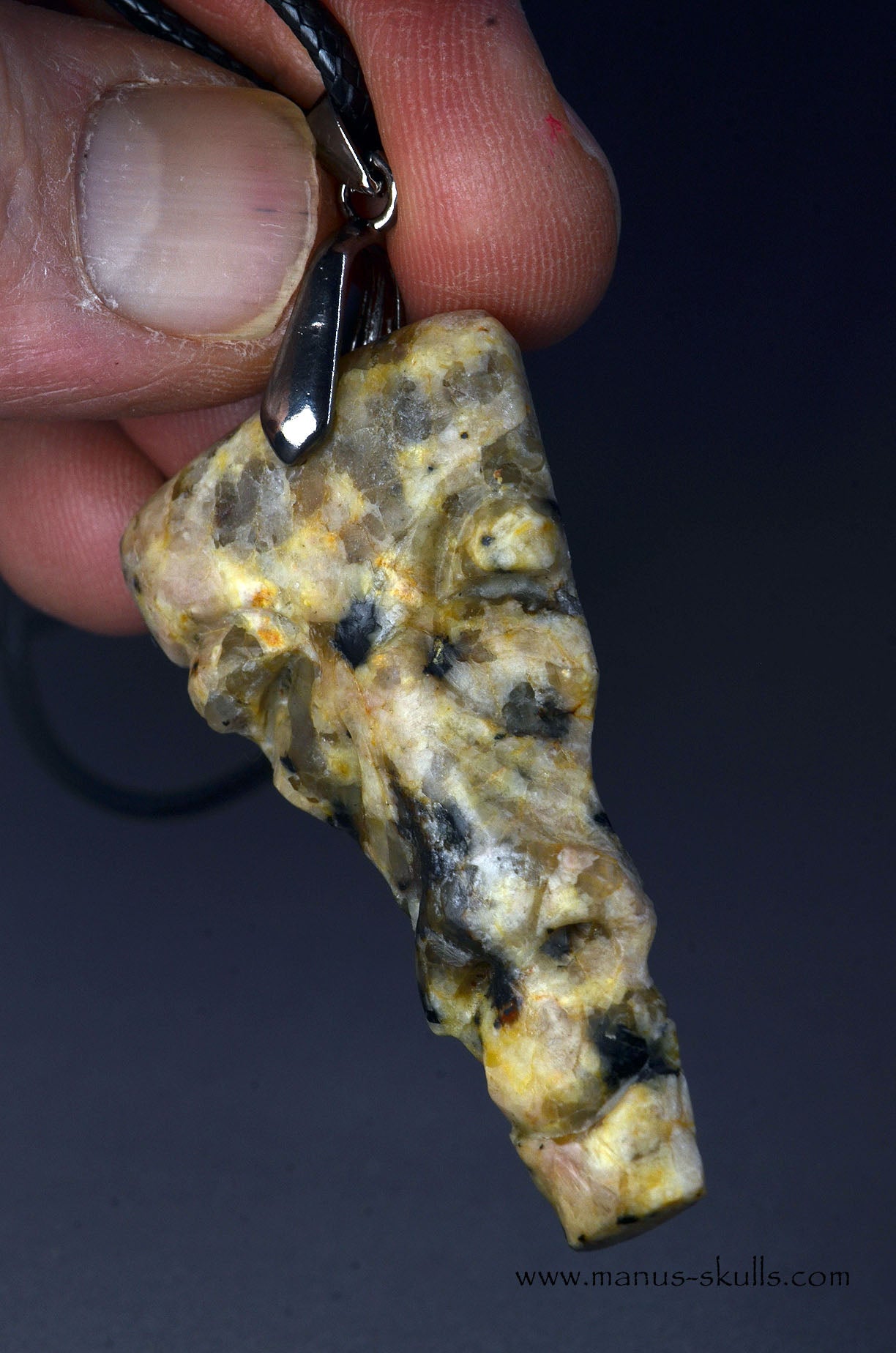 Yellow GRANITE Tribal Pendant