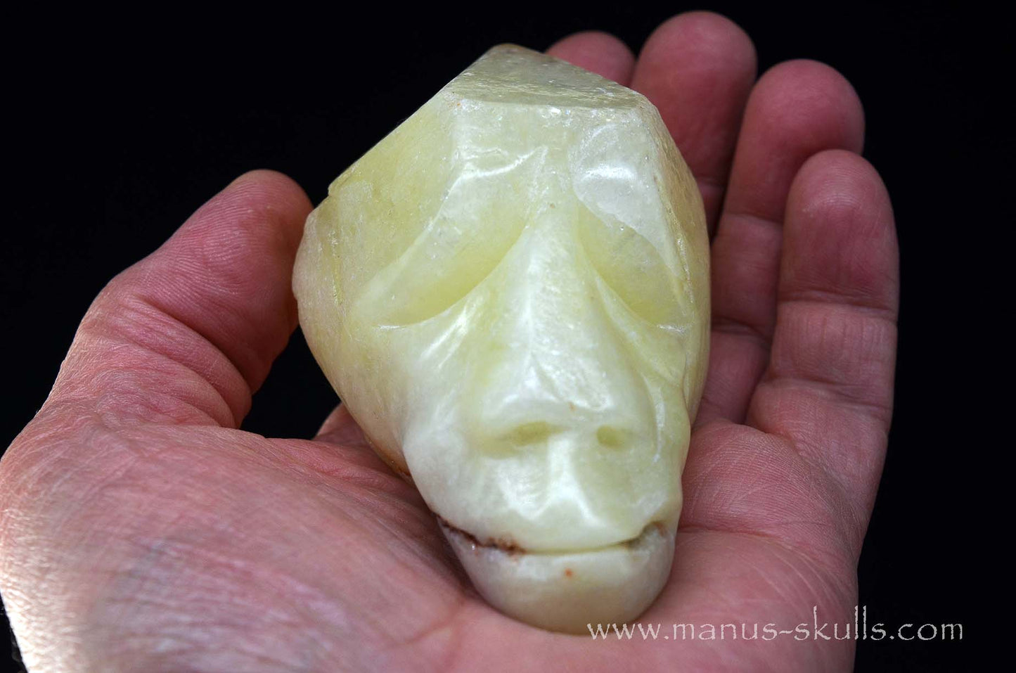 Sulfur Quartz Toothless Skull