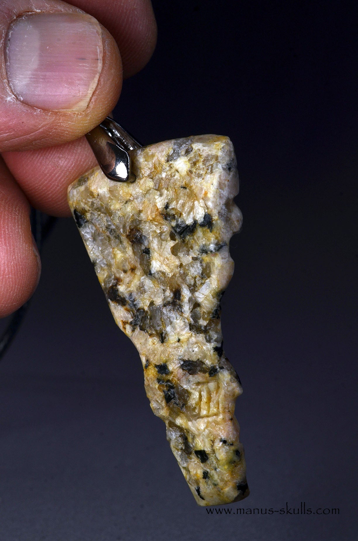 Yellow GRANITE Tribal Pendant