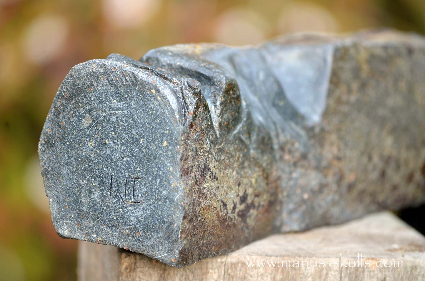 Hexagonal Basalt Tribal Skull #73