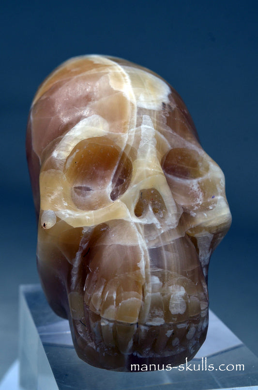 Honey Calcite Conehead Skull