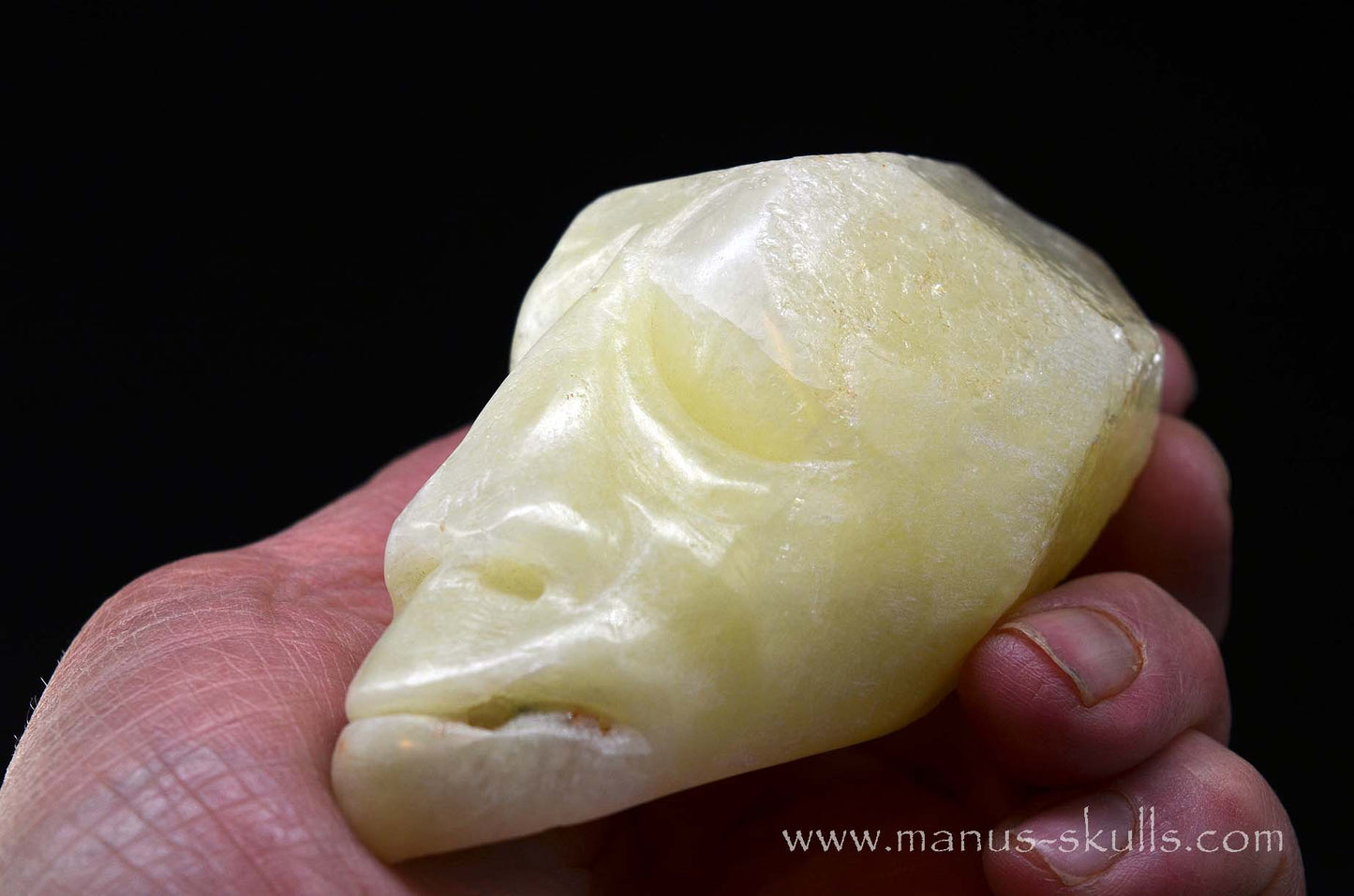 Sulfur Quartz Toothless Skull