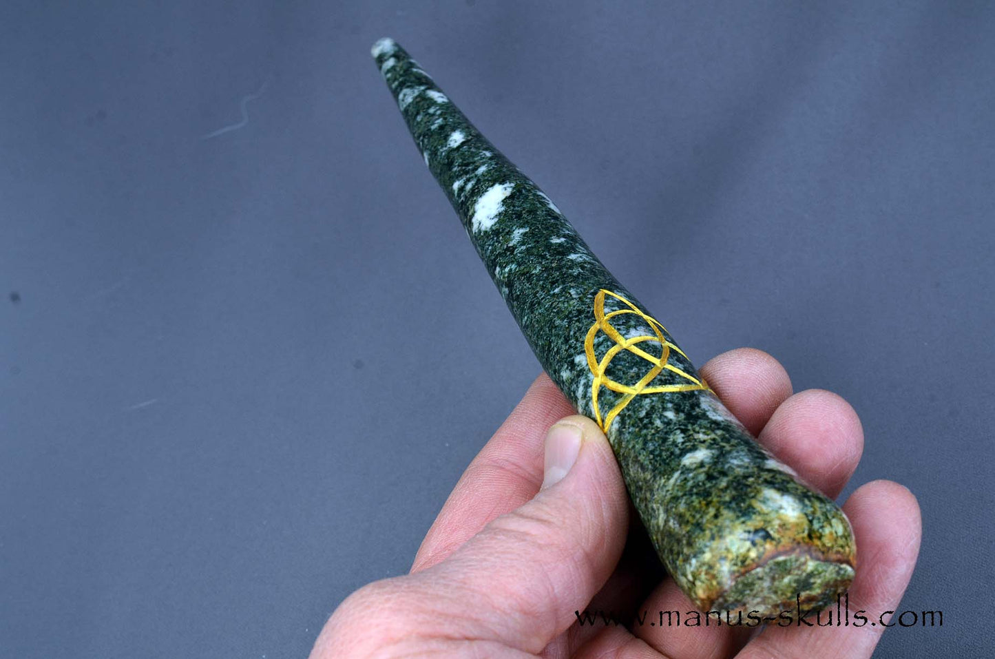 Preseli Bluestone Tarot Symbol Wands gold etched Celtic Knot