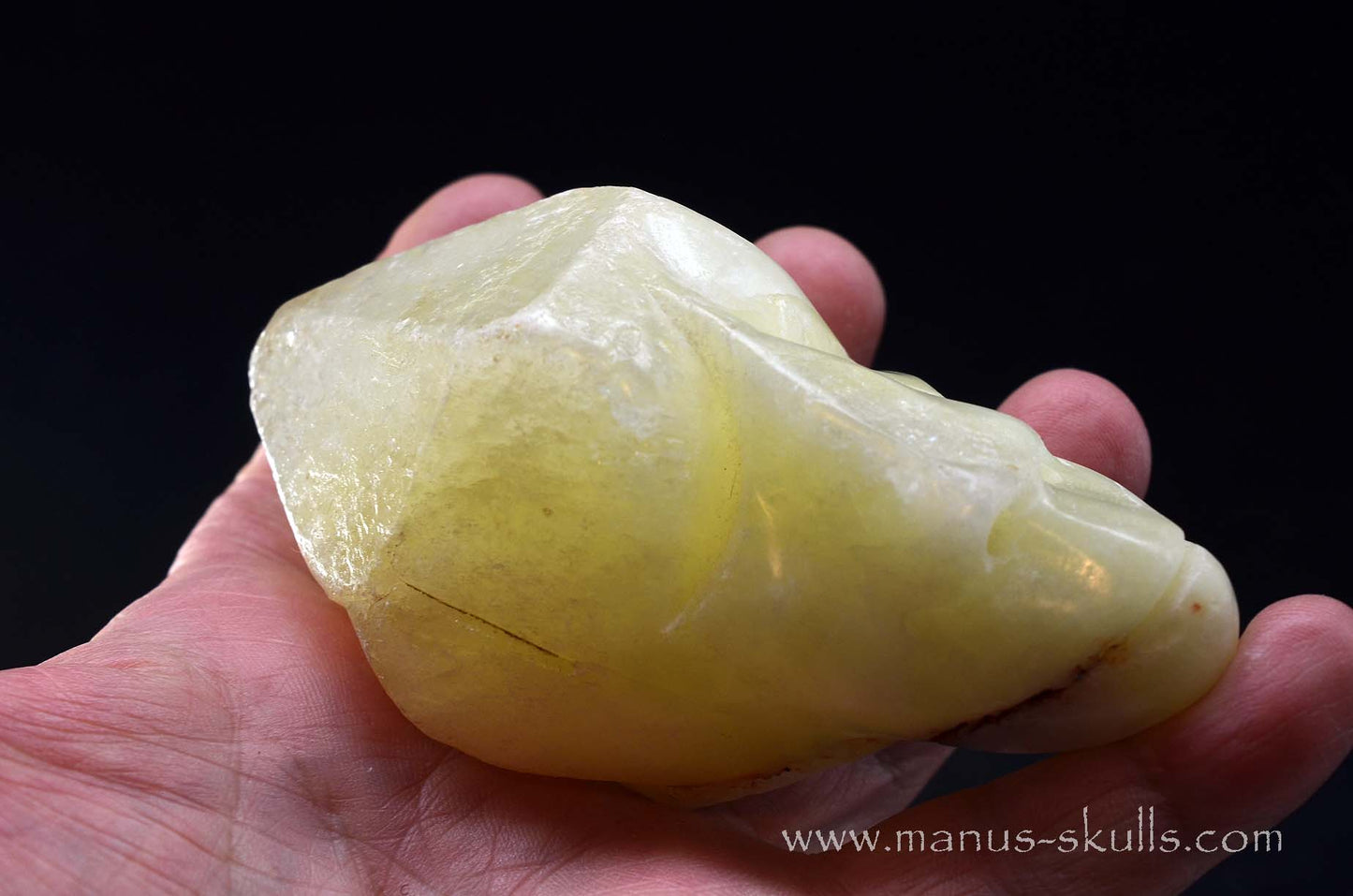 Sulfur Quartz Toothless Skull