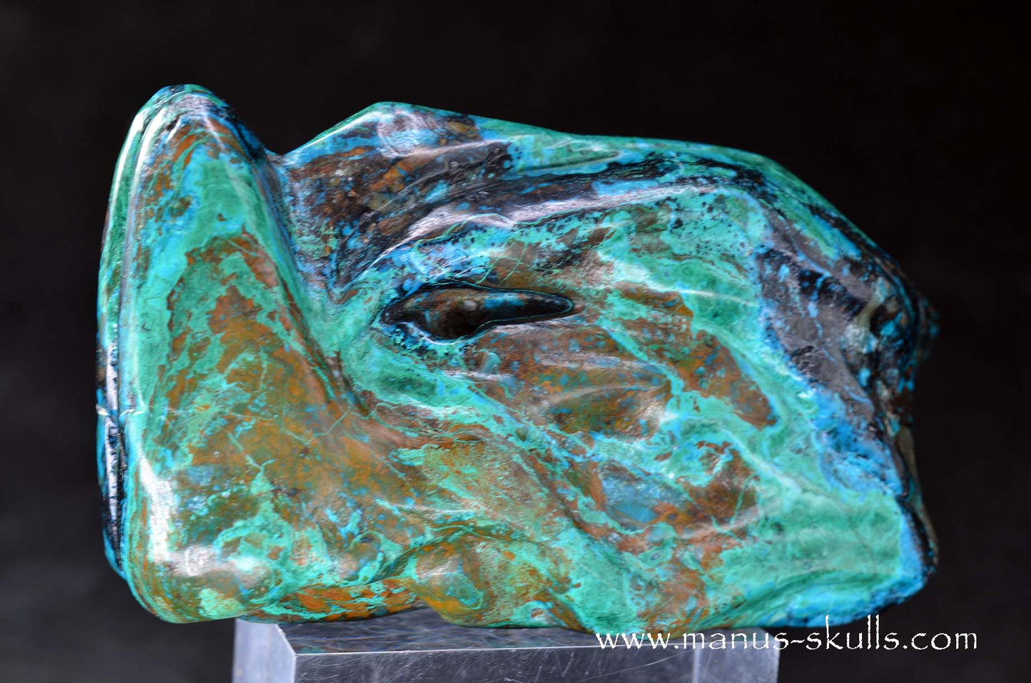 Manus skulls unique Crystal Carvings handmade skulls dragons pendants preseli bluestone tribals spiritual meaning wand Unicorn ..  chrysocolla