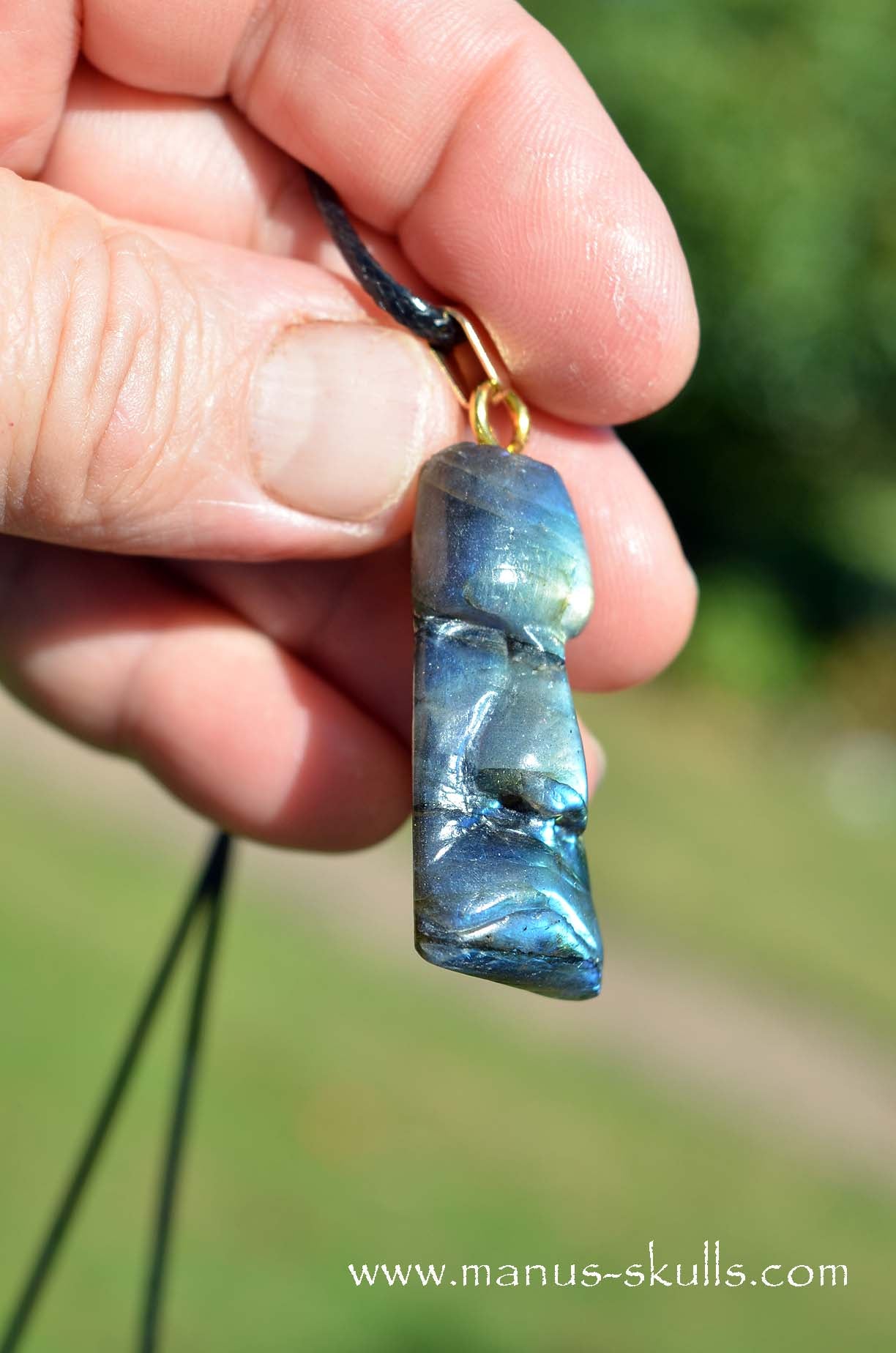 Shiny Labradorite Tribal Pendant