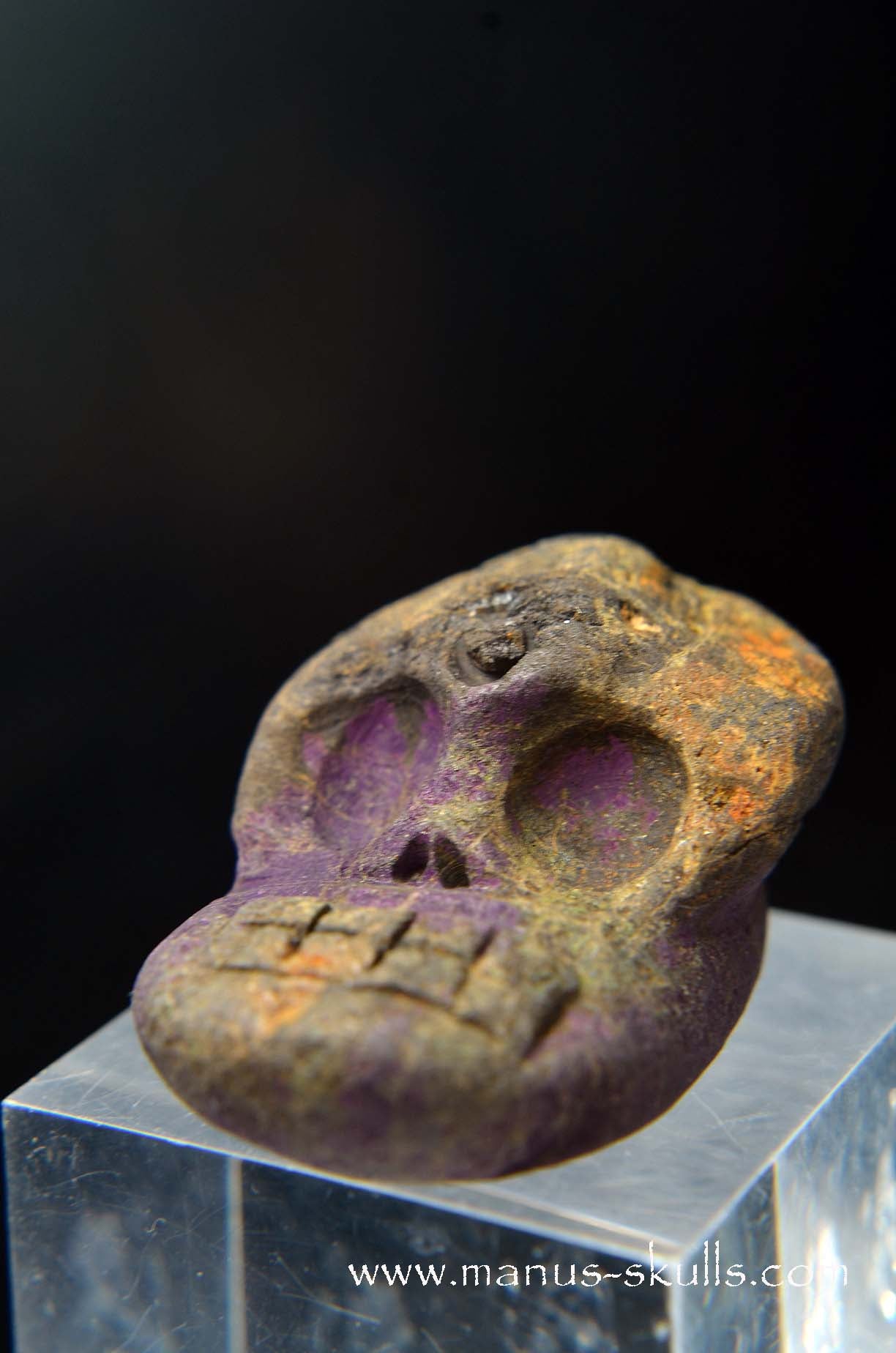 Manus skulls unique Crystal Carvings handmade skulls dragons pendants preseli bluestone tribals spiritual meaning wand Unicorn .. Evolian 2025 purpurite