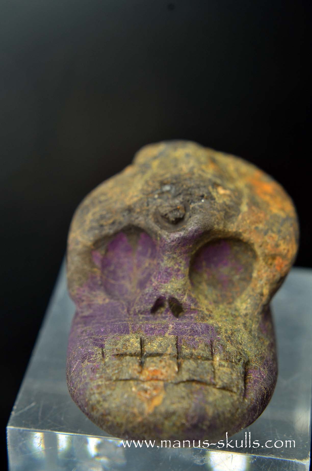 Manus skulls unique Crystal Carvings handmade skulls dragons pendants preseli bluestone tribals spiritual meaning wand Unicorn .. Evolian 2025 purpurite