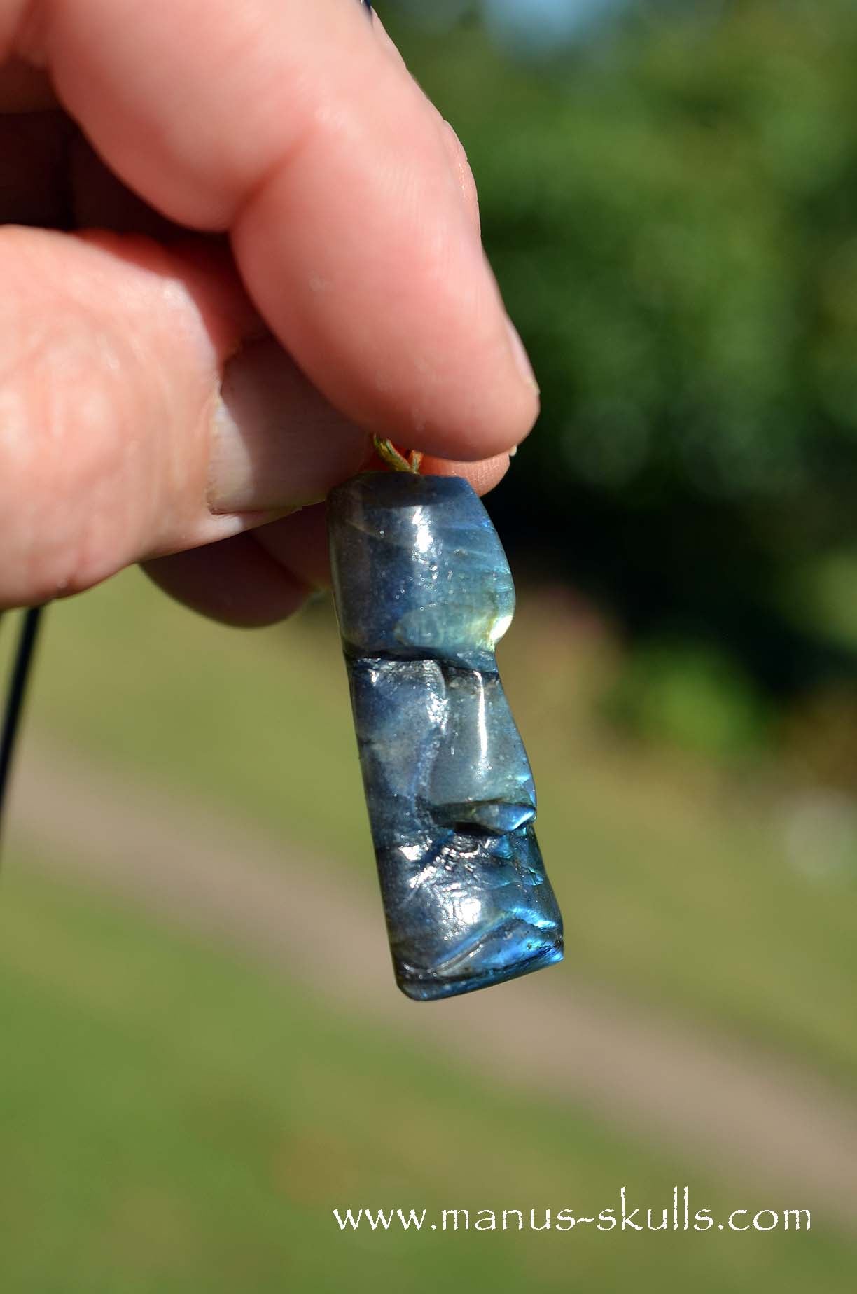 Shiny Labradorite Tribal Pendant