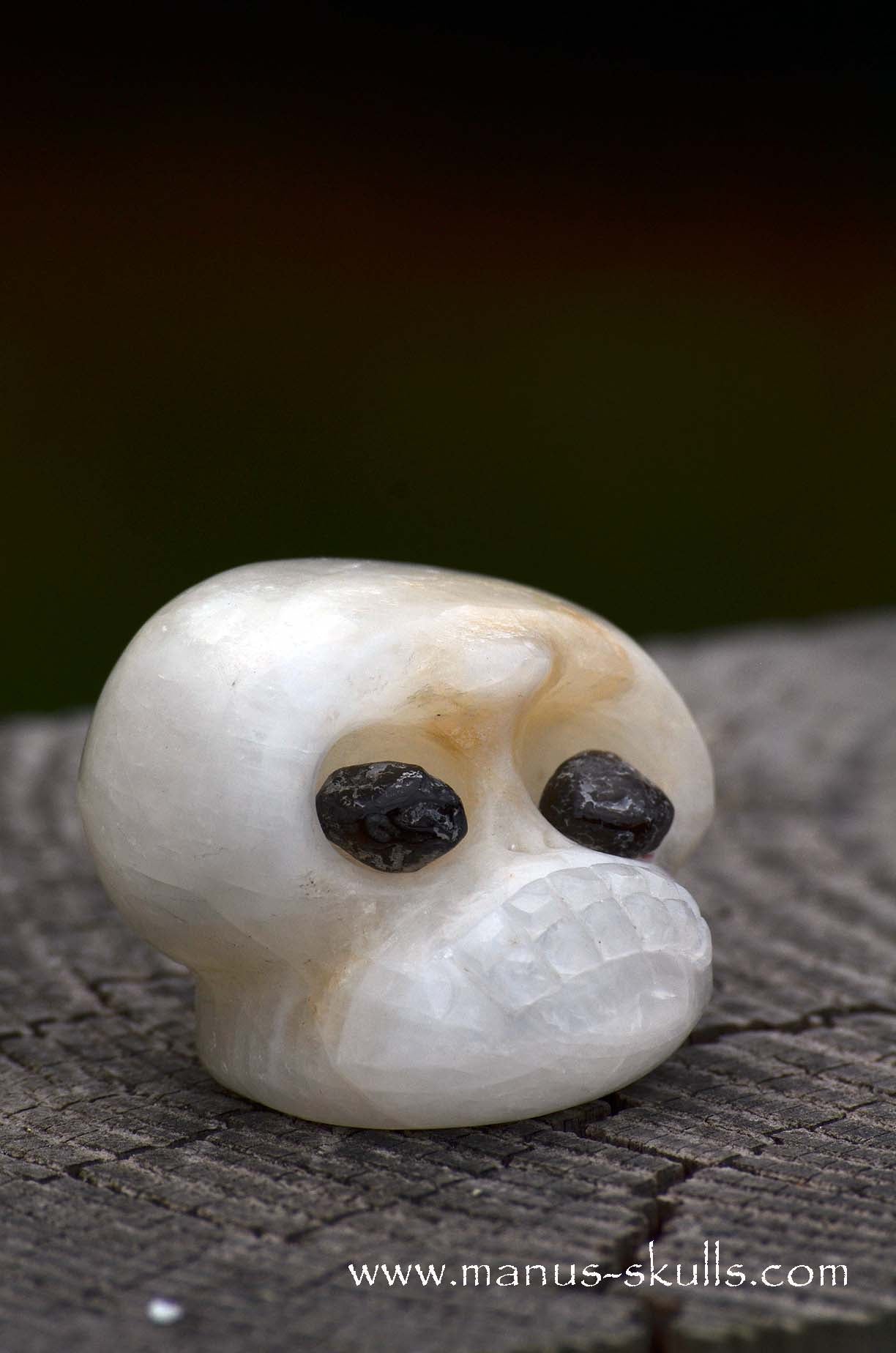 White Calcite Evolian Skull  #10