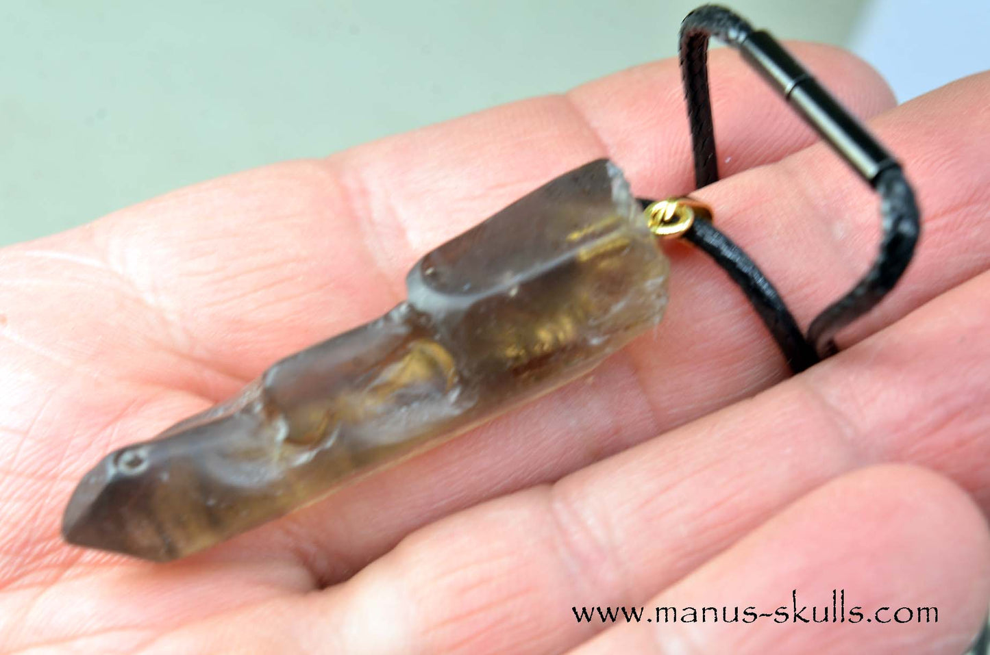 Smokey Quartz Whistler Face Pendant
