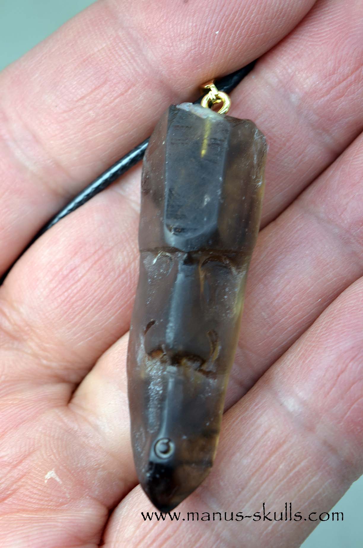 Smokey Quartz Whistler Face Pendant