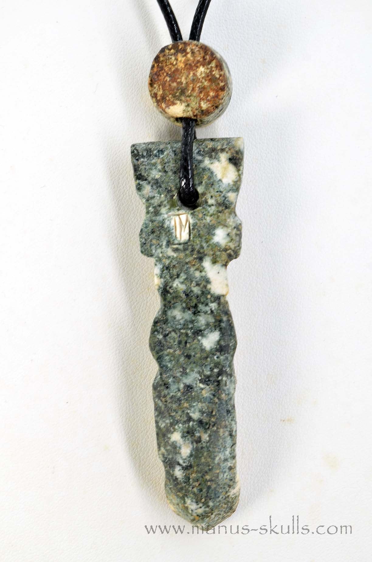 Preseli Bluestone Tribal Pendant with Spiral Slide bead.