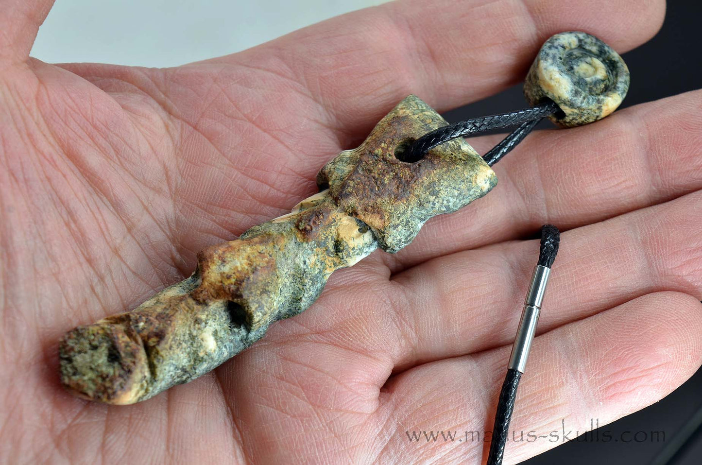 Preseli Bluestone Tribal Pendant with Spiral Slide bead.