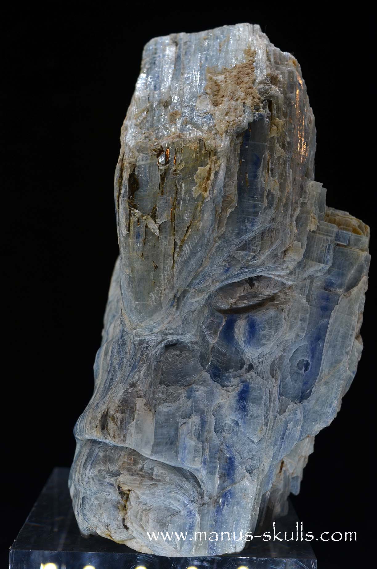Blue Kyanite Skull Face.