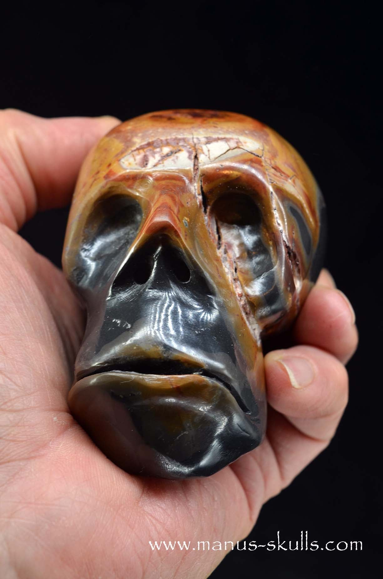Rainbow Jasper Skull