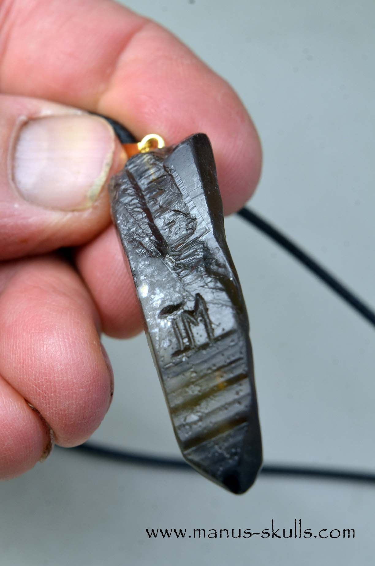 Smokey Quartz Whistler Face Pendant