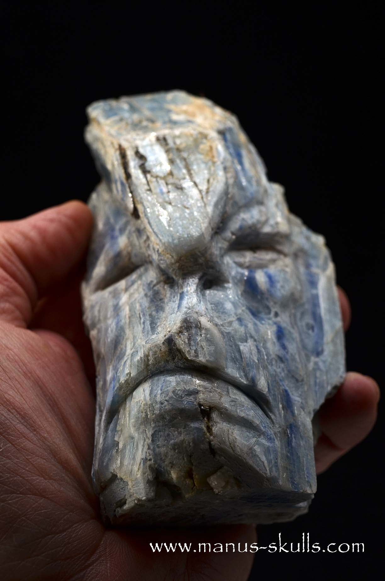 Blue Kyanite Skull Face.