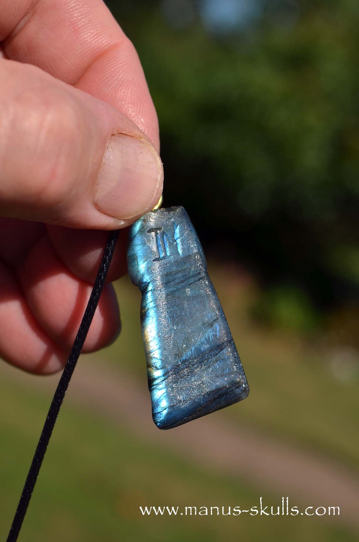 Shiny Labradorite Tribal Pendant