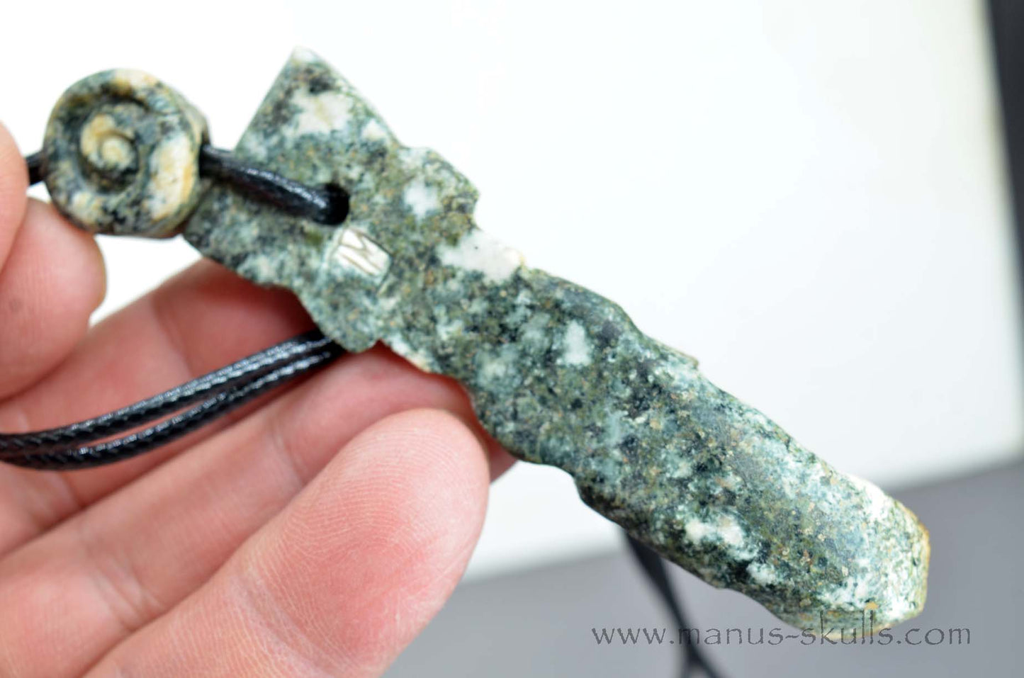 Preseli Bluestone Tribal Pendant with Spiral Slide bead.