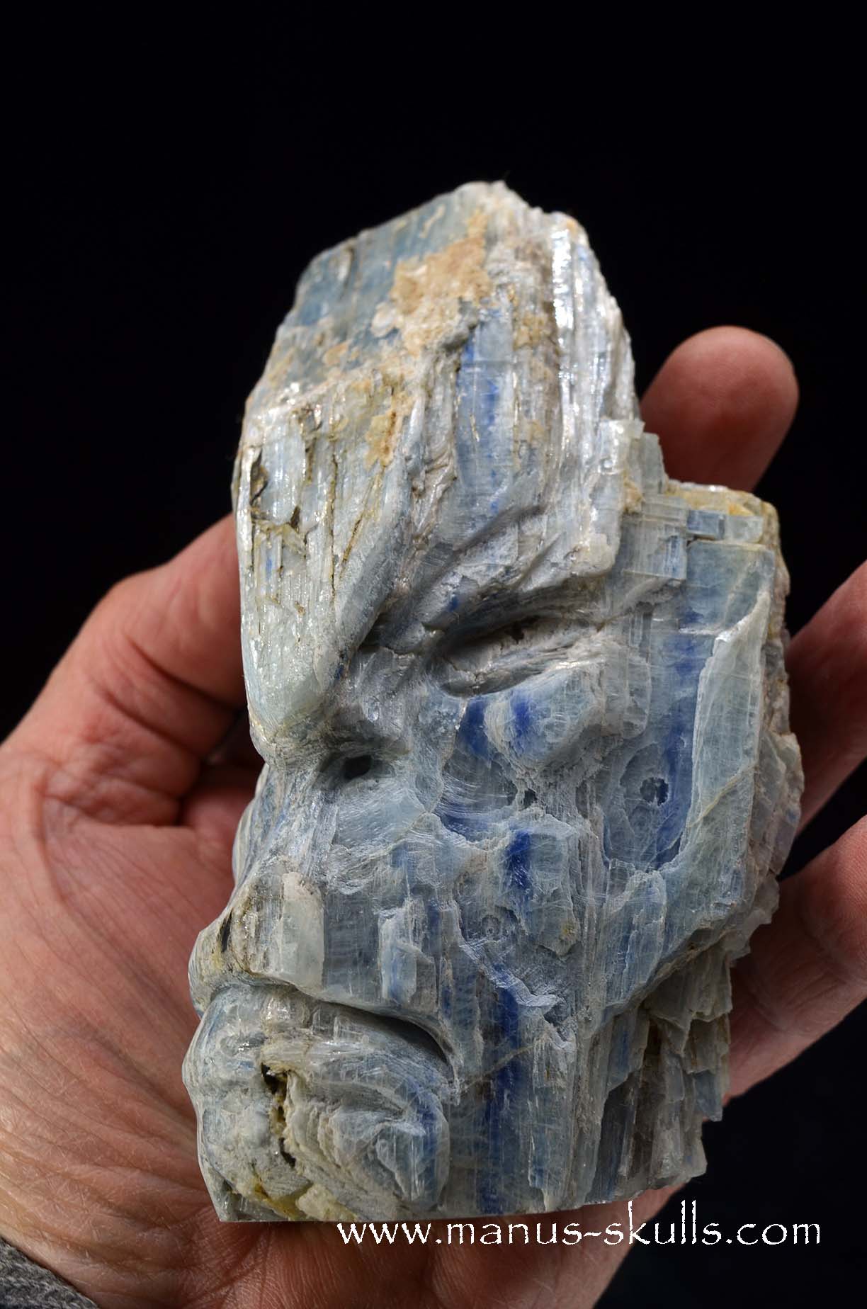 Blue Kyanite Skull Face.