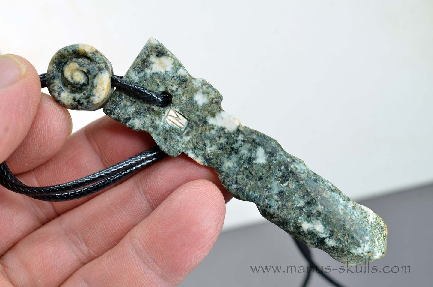 Preseli Bluestone Tribal Pendant with Spiral Slide bead.